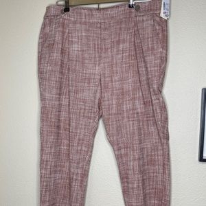 NWT CJ Banks wine tweed trouser high rise relaxed fit 16w